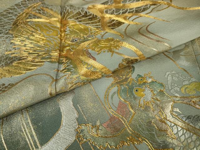 平和屋本店□極上 金彩工芸 長谷川宏 色留袖 吉祥金襴 駒刺繍 龍