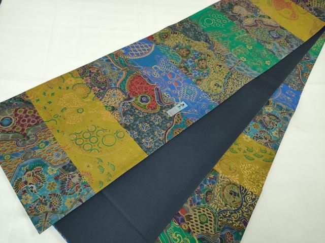 平和屋本店□極上 前田仁仙 仁仙更紗 全通柄袋帯 更紗