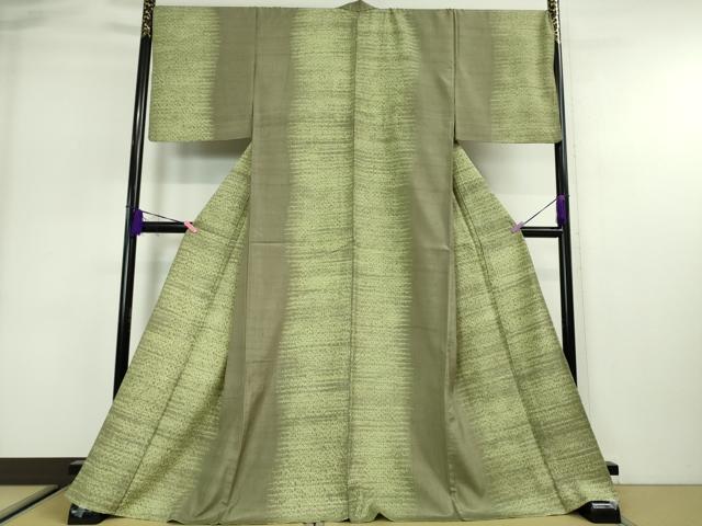 平和屋本店■極上　生紬　単衣　杢目絞り　間道　逸品　DZAA2745kh5