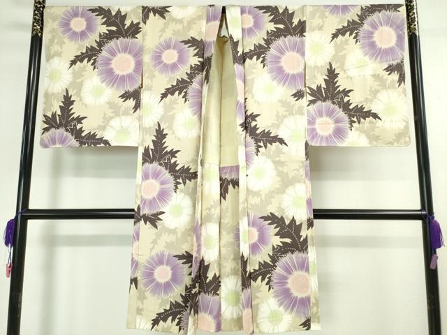 平和屋本店□極上 寺島しのぶプロデュース 長羽織 草花文 反端