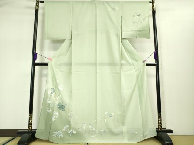 平和屋本店■極上　夏物　訪問着　絽　友禅　松　暈し染め　反端付き　逸品　未使用　DZAA2944kh5