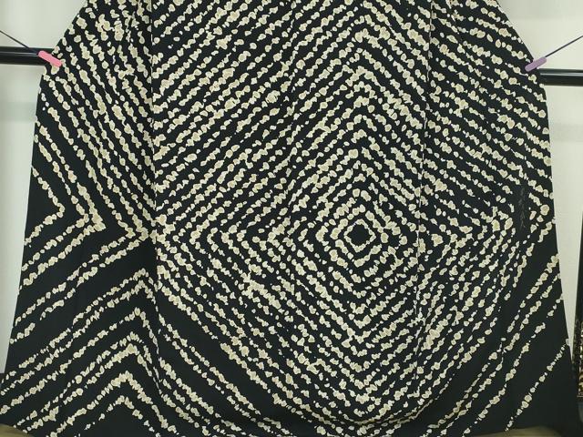 平和屋本店□極上 皇室デザイナー 中村乃武夫 訪問着 単衣 黒地 逸品