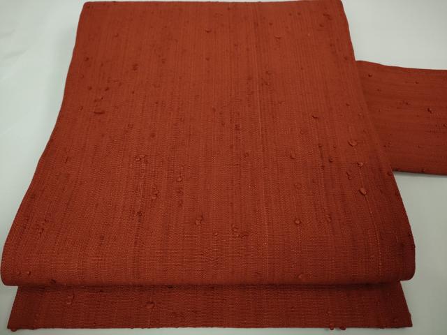 平和屋本店■極上　浦野理一　経節紬　九寸名古屋帯　弁柄色　逸品　DZAA3025kh5