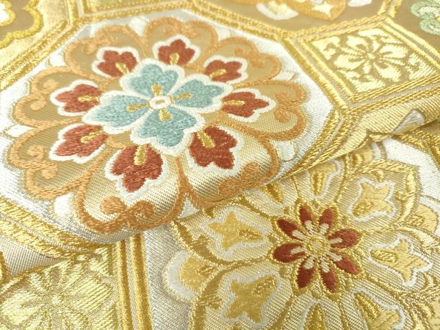 平和屋本店□極上 西陣 川島織物 六通柄 本袋帯 唐織 草花文