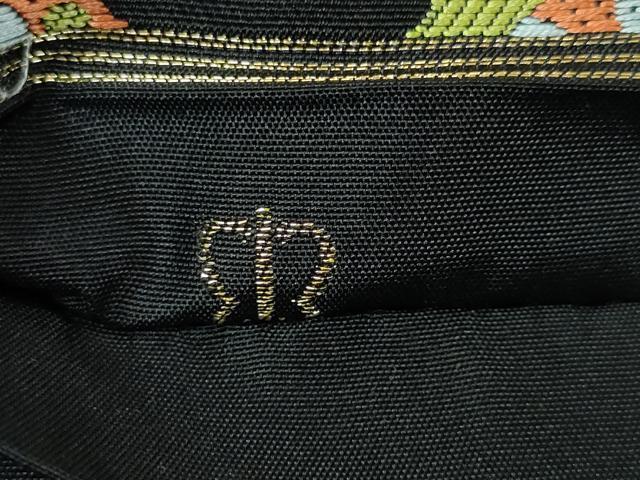 平和屋本店□極上 西陣 川島織物 六通柄 本袋帯 草花文 黒地