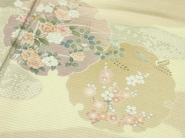 平和屋本店□極上 夏物 訪問着 絽 雪輪吉祥花文 暈し染め