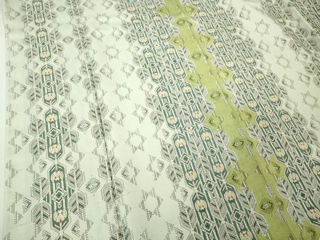 平和屋本店□超希少 人間国宝 鈴田滋人 木版摺更紗 訪問着