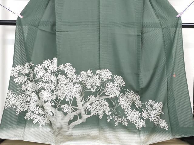 平和屋本店□極上 夏物 松尾光琳 訪問着 絽 桜 暈し染め 虫