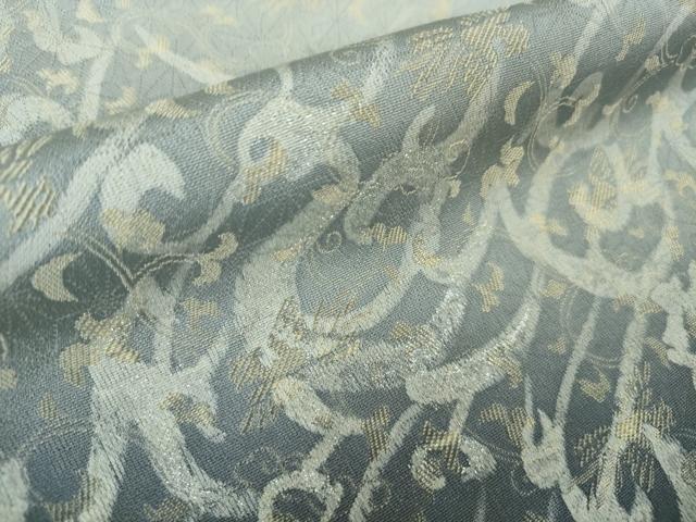 平和屋本店□極上 龍村晋謹製 訪問着 お召地 鳳凰唐草地紋 暈