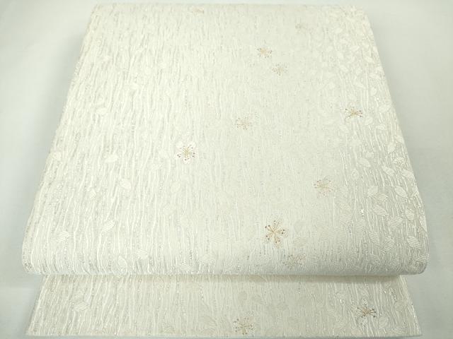 平和屋本店■極上　西陣　織楽浅野　六通柄袋帯　舞桜　銀糸　逸品　DZAA3301kh5