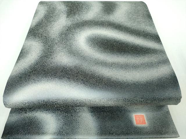 平和屋本店■極上　久保田一竹　太鼓柄袋帯　流水文　黒地　金通し地　逸品　DZAA3321kh5