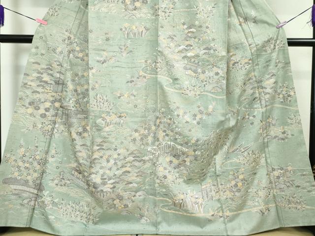 平和屋本店■極上　訪問着　紬地　総刺繍　御所解文　金糸　逸品　未使用　DZAA3358kh5_4