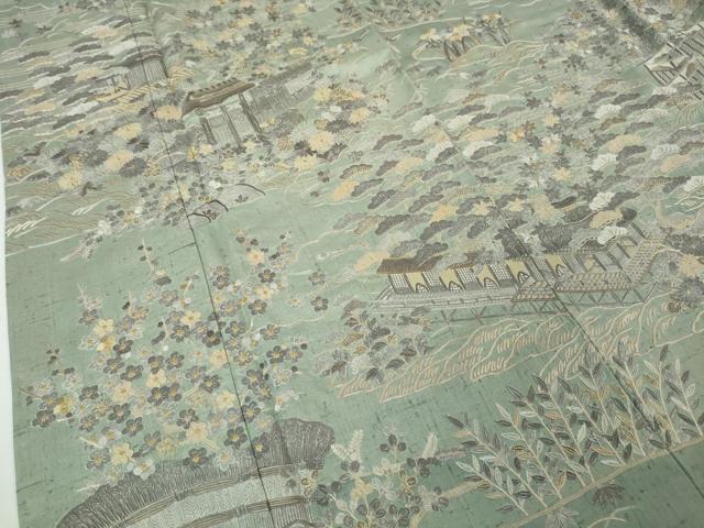 平和屋本店■極上　訪問着　紬地　総刺繍　御所解文　金糸　逸品　未使用　DZAA3358kh5_5