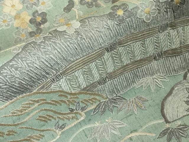 平和屋本店■極上　訪問着　紬地　総刺繍　御所解文　金糸　逸品　未使用　DZAA3358kh5_7