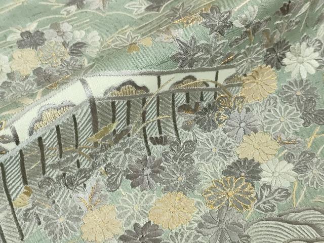 平和屋本店■極上　訪問着　紬地　総刺繍　御所解文　金糸　逸品　未使用　DZAA3358kh5_9