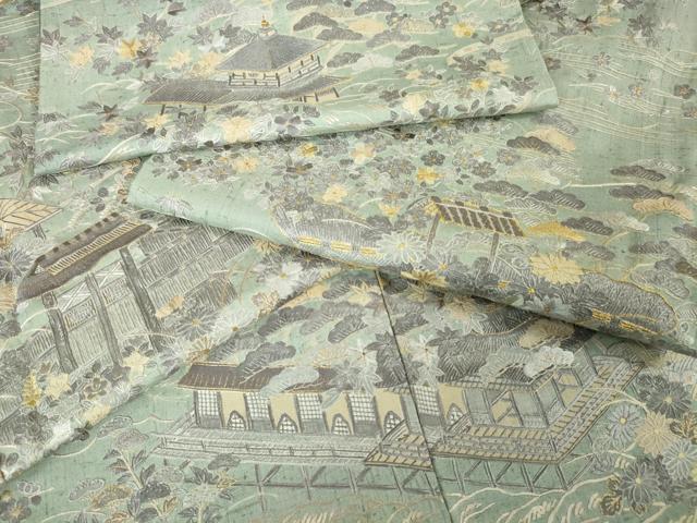 平和屋本店■極上　訪問着　紬地　総刺繍　御所解文　金糸　逸品　未使用　DZAA3358kh5 平和屋本店□極上 訪問着 紬地 総刺繍 御所解文 金糸 逸品