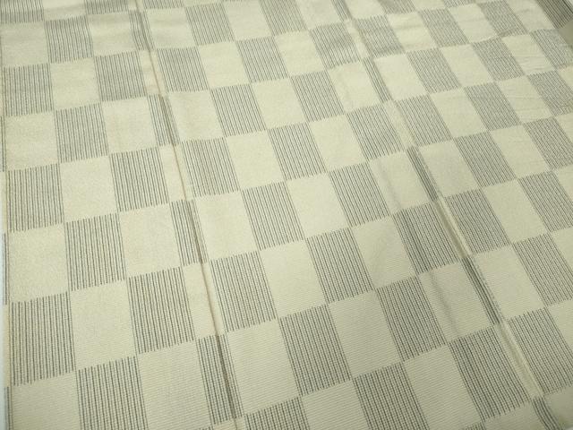 平和屋本店□極上 本塩沢 単衣 市松文様 逸品 DZAA3359kh5