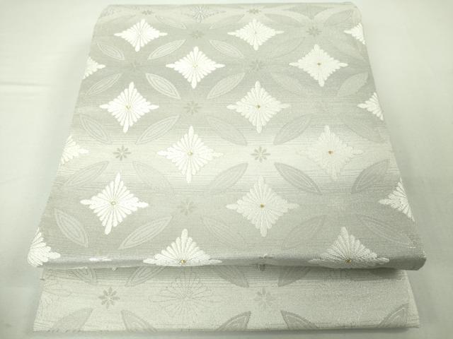 平和屋本店■極上　六通柄袋帯　スリーシーズン帯　唐織　七宝菊菱文　金銀糸　逸品　DZAA3432kh5