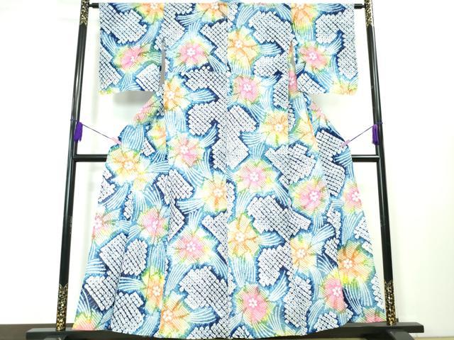 平和屋本店□極上 本場大島紬 花唐草間道 逸品 CYAA1885s5