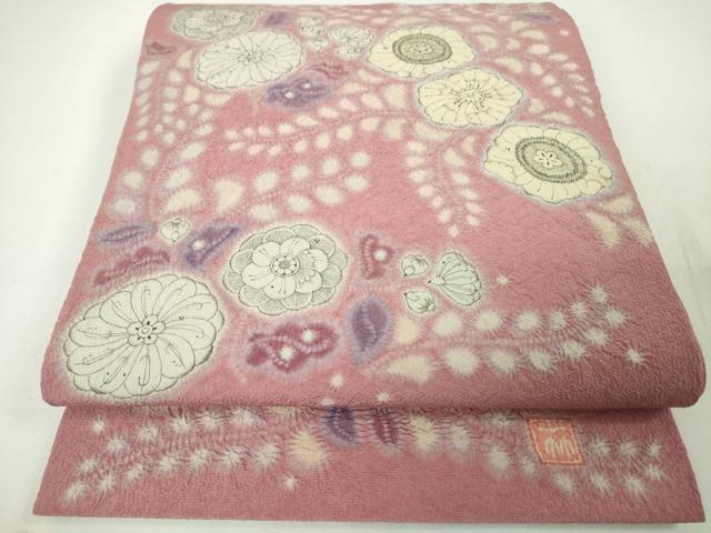 平和屋本店■極上　初代　久保田一竹　太鼓柄袋帯　辻が花　絞り　逸品　DZAA3509kh5