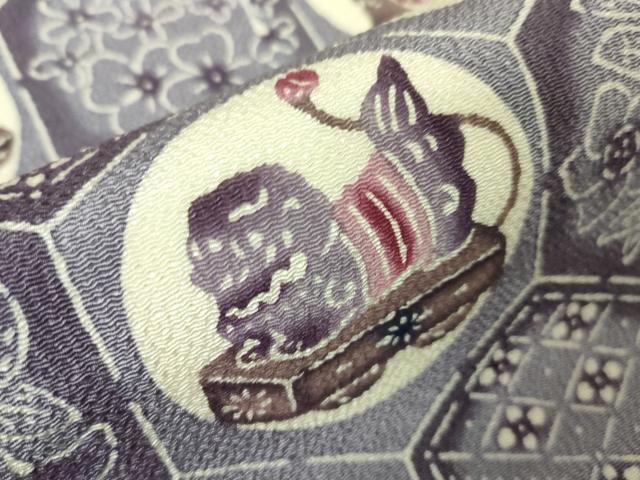 平和屋本店□最高級 城間栄順 本場琉球紅型 九寸名古屋帯