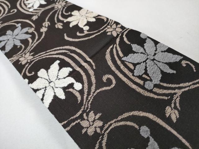 平和屋着物○本場大島紬 9マルキ 雲取り草花文 正絹 逸品 未使用