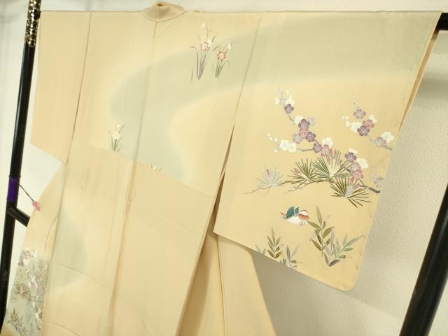 平和屋着物○染色作家 斉藤三才 小紋 総絞り 黒地 正絹 逸品 AAAW4096np