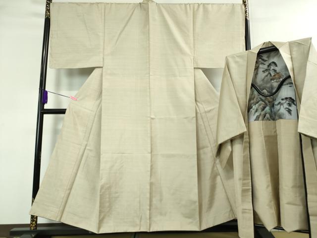 平和屋本店■希少　男性　本場大島紬　白大島　アンサンブル　総詰め　中川織物謹製　証紙付き　逸品　未使用　DZAA3746kh5