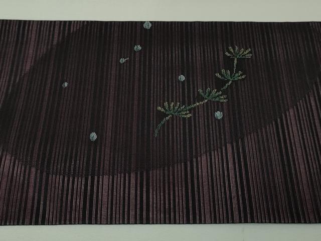 平和屋本店□極上 夏物 全通柄九寸名古屋 藍 市松文様 逸品