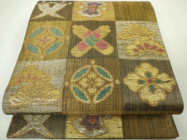 平和屋本店■極上　洛風林　工芸帯地　六通柄袋帯　宝尽くし　金銀糸　逸品　DZAA3802kh5