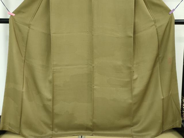 平和屋本店■極上　龍村晋謹製　お召　名物裂雲取り地紋　黄海松茶色地　逸品　未使用　DZAA3831kh5 平和屋本店□極上 龍村晋謹製 お召 名物裂雲取り地紋 黄海松