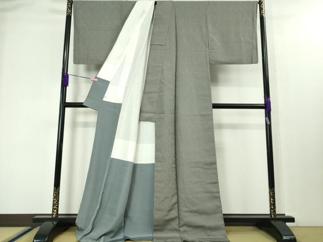 平和屋本店○極上 ジャパンオートクチュール 渡辺雪三郎 お召 縞 逸品