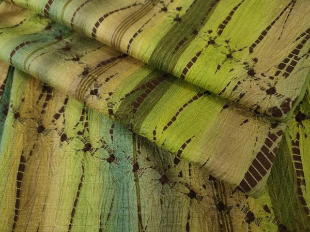 平和屋本店■極上　菅原工房　菅原結作　漢方染紬　間道　やまと誂製　逸品　DZAA3870kh5