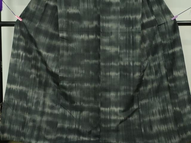 平和屋本店▽極上　本場結城紬　重要無形文化財　単衣　霞文　高島屋扱い　逸品　DZAA3874kh5