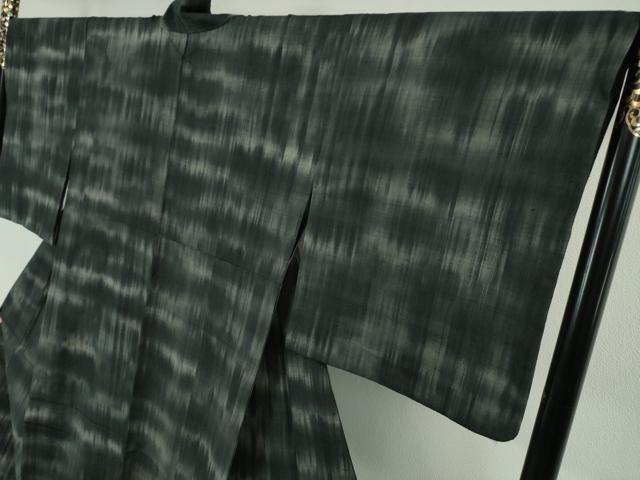 平和屋本店▽極上　本場結城紬　重要無形文化財　単衣　霞文　高島屋扱い　逸品　DZAA3874kh5