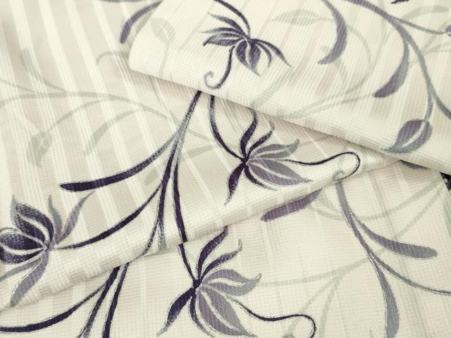 平和屋本店■極上　小紋　単衣　花唐草文　銀彩　やまと誂製　逸品　DZAA3894kh5