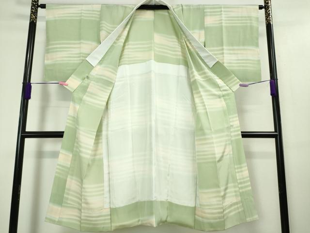 平和屋着物○長襦袢 無双仕立て 作家物 清鳳 斜縞 琉球藍泥染め 暈し