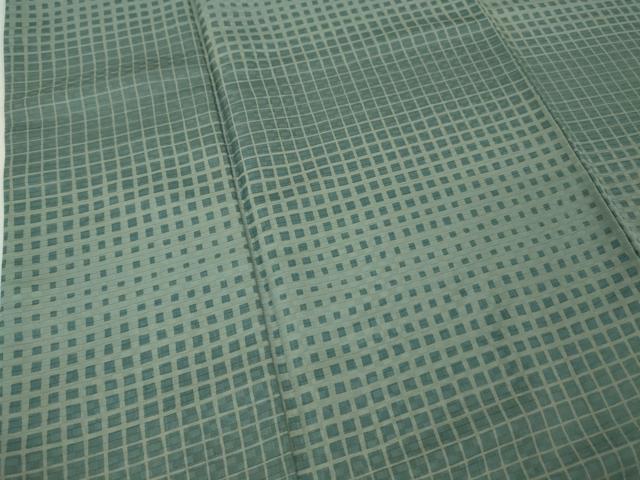 平和屋本店■希少　お召　苔里衣　かつやま織物謹製　極細柄紋織　あけぼの繭　証紙付き　逸品　DZAA3930kh5