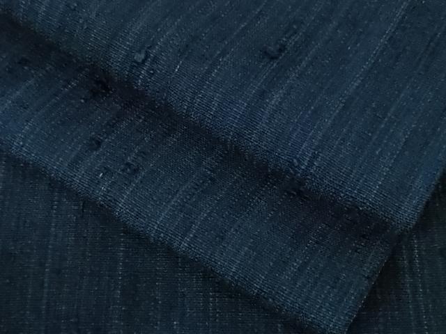 平和屋本店■極上　浦野理一　経節紬　九寸名古屋帯　濃藍色地　逸品　未使用　DZAA3988kh5