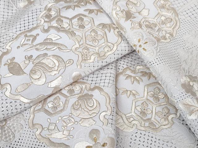 平和屋着物■訪問着　総刺繍　スワトウ刺繍　正倉院更紗花唐草文　金糸　逸品　ap2684