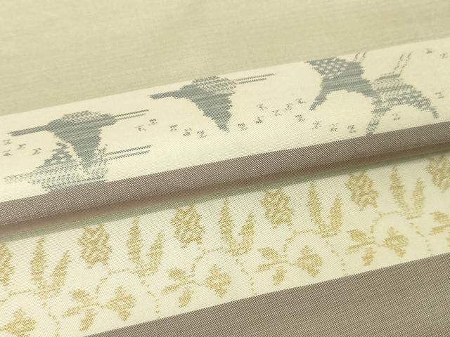 平和屋本店□極上 東郷織物謹製 本場大島紬 手織絣 草木染 梅・よもぎ