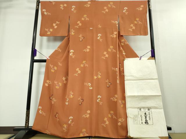 平和屋着物○紫幸織 六通柄袋帯 唐織 扇彩金内庄 扇面花蝶文 金糸 正絹