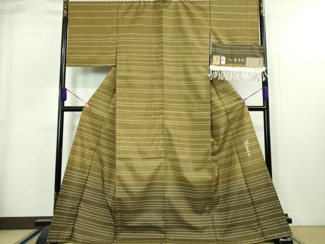 平和屋本店■極上　二代目 川村久太郎　石川県指定無形文化財　牛首紬　白山工房　手織り　訪問着　証紙付き　逸品　DZAA4088kh5 平和屋本店□極上 二代目 川村久太郎 石川県指定無形文化財 牛首紬