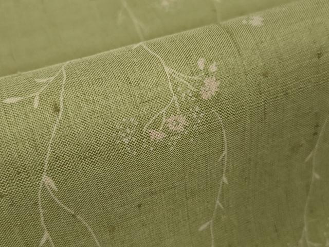 平和屋本店□極上 染織の名門 しょうざん 生紬 枝花文 証紙付き