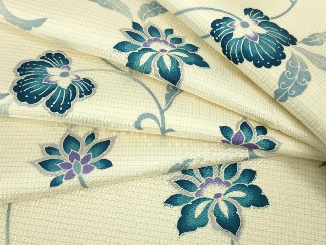 平和屋本店■極上　本場染大島紬　花唐草文　逸品　DZAA4123kh5