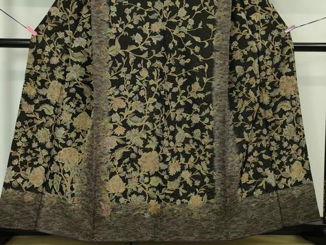 【逸品】スワトウ刺繍 汕頭刺繍　総刺繍 訪問着 花唐草文様 金糸 さが美 逸品】スワトウ刺繍 汕頭刺繍 総刺繍 訪問着 花唐草文様 金糸 さが美