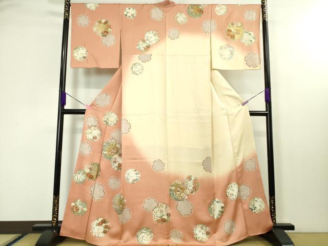 訪問着83正絹仮絵羽 夏物 生つむぎ