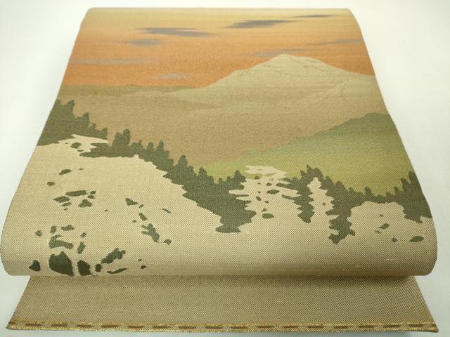 平和屋本店■極上　伝統工芸士　曽根武勇　太鼓柄袋帯　樹林風景　逸品　DZAA4199kh5