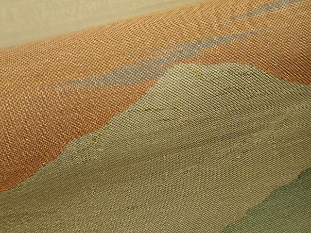 平和屋本店□極上 伝統工芸士 曽根武勇 太鼓柄袋帯 樹林風景 逸品