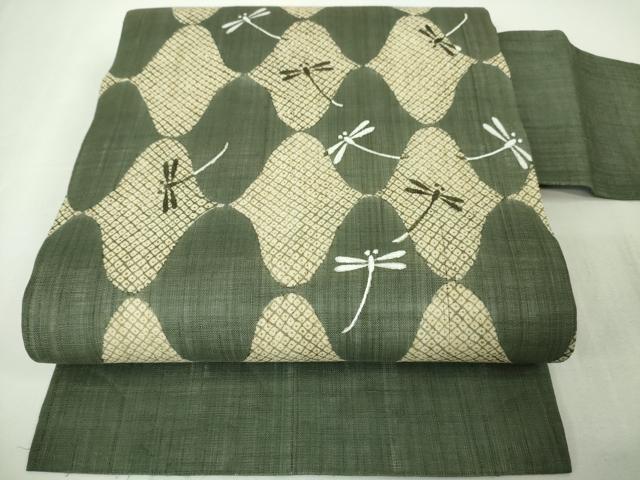 平和屋本店□極上 本塩沢 単衣 縞 黒地 逸品 未使用 DZAA3477kh5